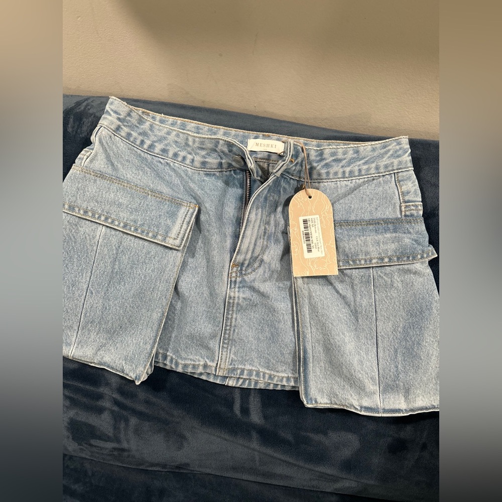 Meshki Light Blue Denim Skirt